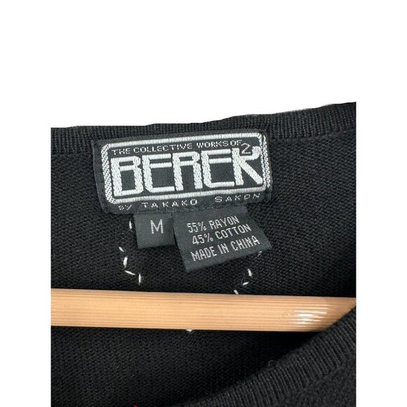 Berek VTG Christmas Sweater Womens Size M‎ Candy Canes Holiday Beaded Grannycore - Picture 5 of 11